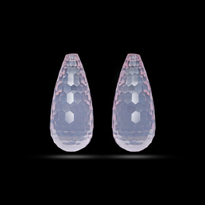 Facetd Rose Quartz Pair