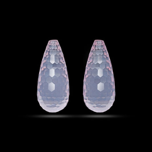 Facetd Rose Quartz Pair