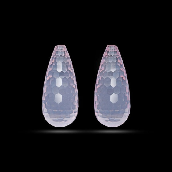 Facetd Rose Quartz Pair