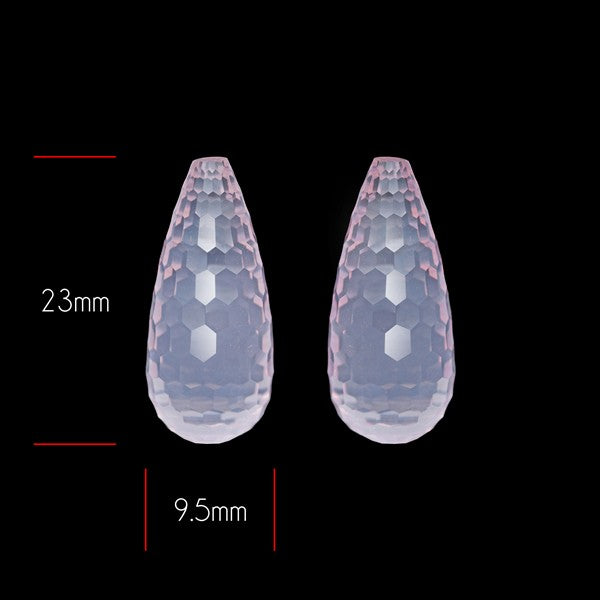 Facetd Rose Quartz Pair