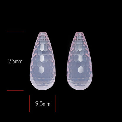 Facetd Rose Quartz Pair