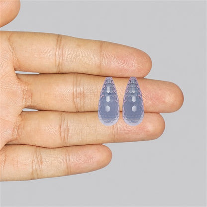 Facetd Rose Quartz Pair