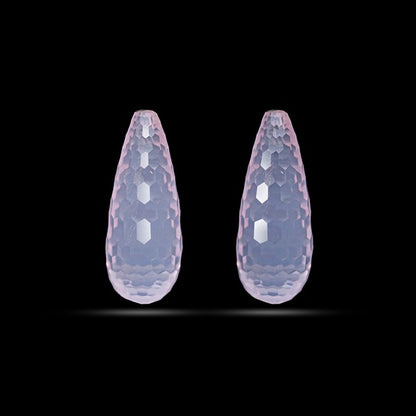 Facetd Rose Quartz Pair