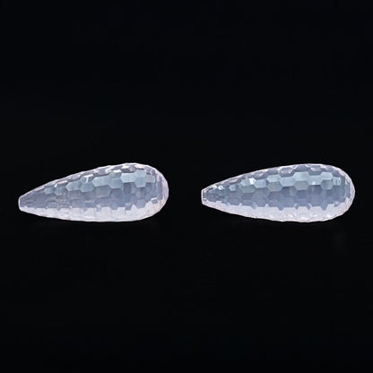 Facetd Rose Quartz Pair