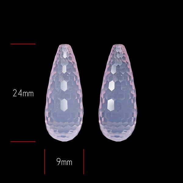 Facetd Rose Quartz Pair