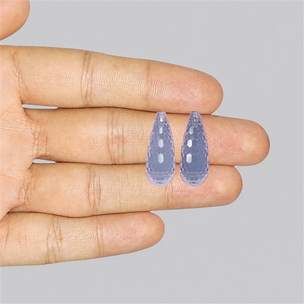 Facetd Rose Quartz Pair