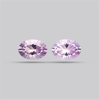 Rose de France Amethyst Pair Millenium Cut Faceted Fine Gemstone