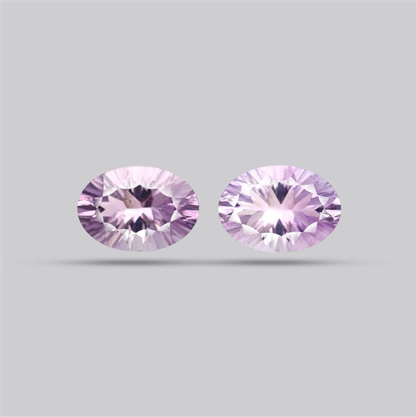 Rose de France Amethyst Pair Millenium Cut Faceted Fine Gemstone