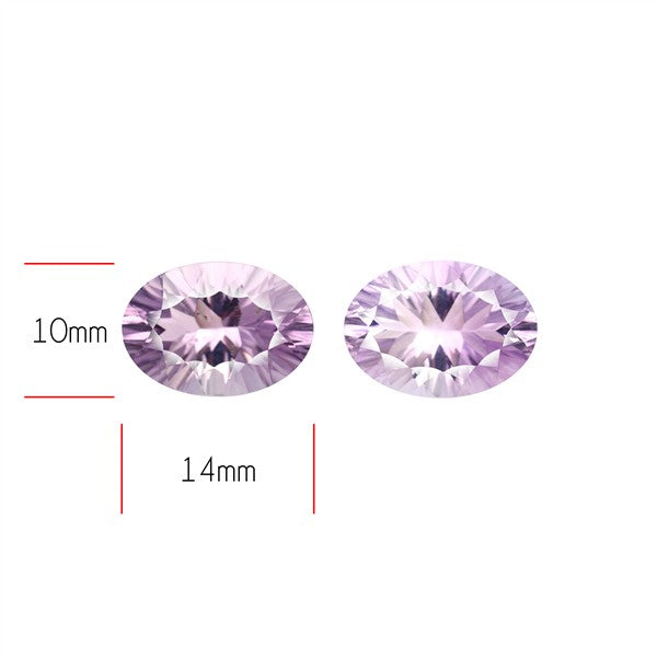 Rose de France Amethyst Pair Millenium Cut Faceted Fine Gemstone