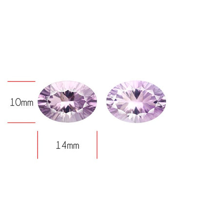 Rose de France Amethyst Pair Millenium Cut Faceted Fine Gemstone