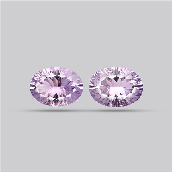 Rose de France Amethyst Pair Millenium Cut Faceted Fine Gemstone