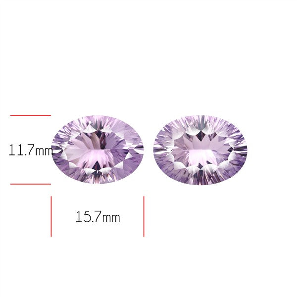 Rose de France Amethyst Pair Millenium Cut Faceted Fine Gemstone