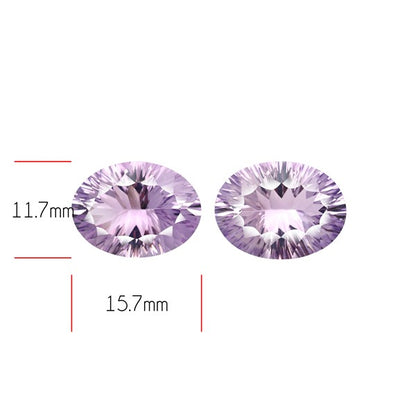Rose de France Amethyst Pair Millenium Cut Faceted Fine Gemstone