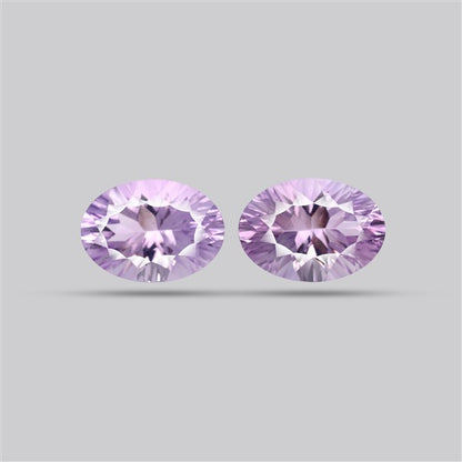 Rose de France Amethyst Pair Millenium Cut Faceted Fine Gemstone