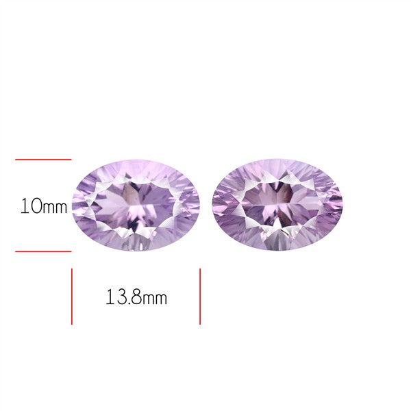 Rose de France Amethyst Pair Millenium Cut Faceted Fine Gemstone