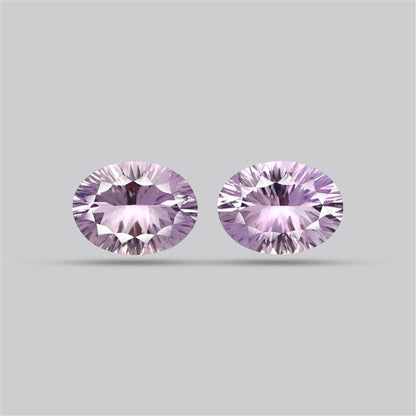 Rose de France Amethyst Pair Millenium Cut Faceted Fine Gemstone