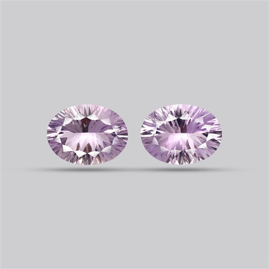 Rose de France Amethyst Pair Millenium Cut Faceted Fine Gemstone