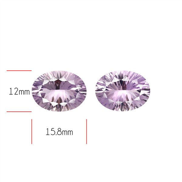 Rose de France Amethyst Pair Millenium Cut Faceted Fine Gemstone