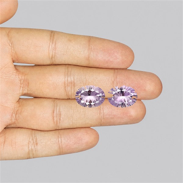 Rose de France Amethyst Pair Millenium Cut Faceted Fine Gemstone