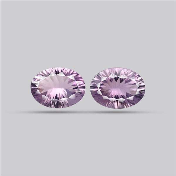 Rose de France Amethyst Pair Millenium Cut Faceted Fine Gemstone