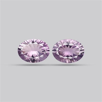 Rose de France Amethyst Pair Millenium Cut Faceted Fine Gemstone