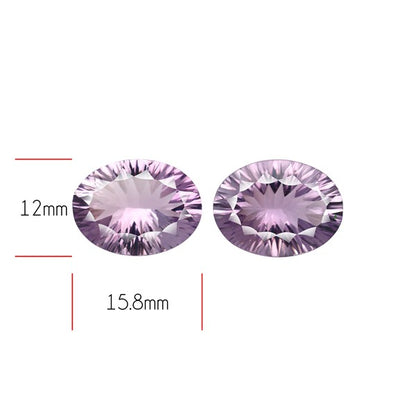 Rose de France Amethyst Pair Millenium Cut Faceted Fine Gemstone