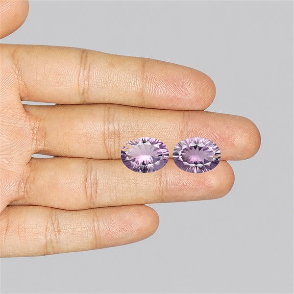Rose de France Amethyst Pair Millenium Cut Faceted Fine Gemstone