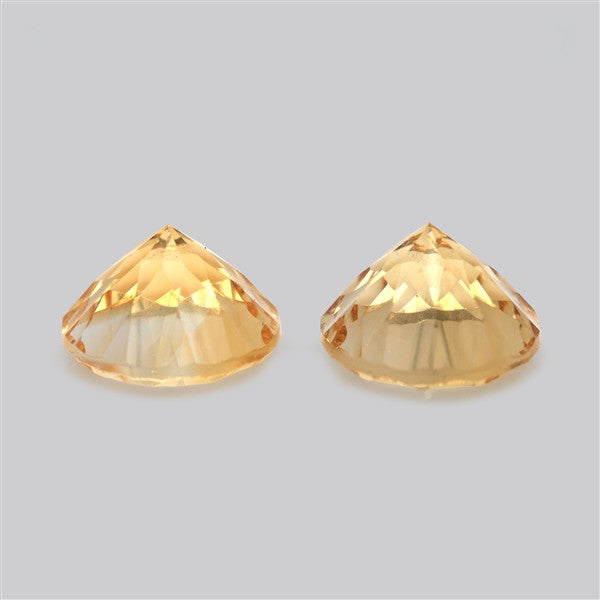 Millennium Cut Citrine Pair Faceted Fine Gemstone