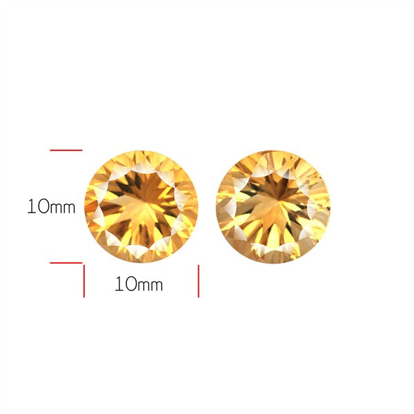 Millennium Cut Citrine Pair Faceted Fine Gemstone