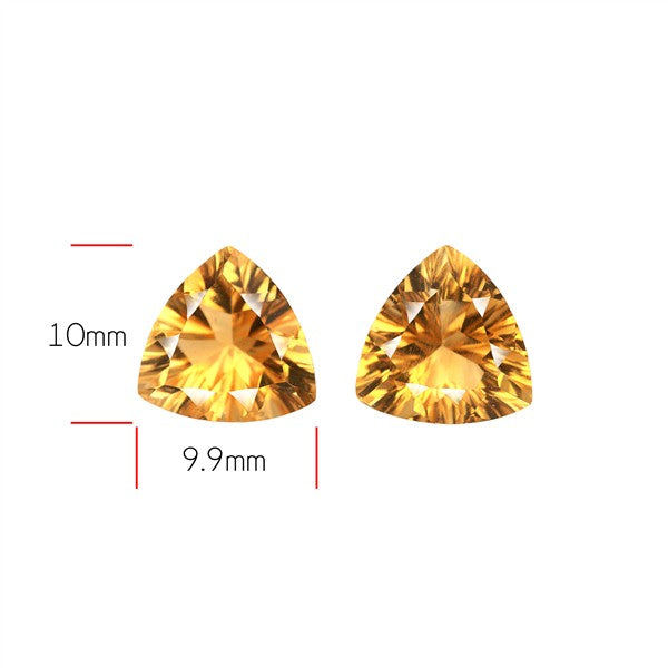 Millennium Cut Citrine Pair Faceted Fine Gemstone
