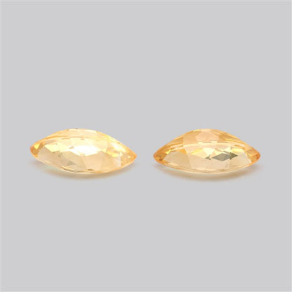 Citrine Checkerboard Cut Faceted Pair Fine Gemstone