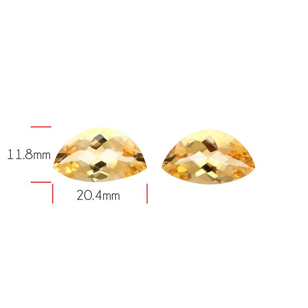 Citrine Checkerboard Cut Faceted Pair Fine Gemstone