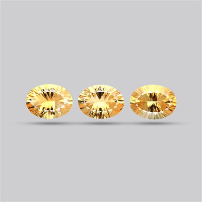 Millennium Cut Citrine Faceted Fine Gemstone Set