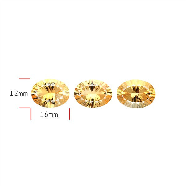 Millennium Cut Citrine Faceted Fine Gemstone Set