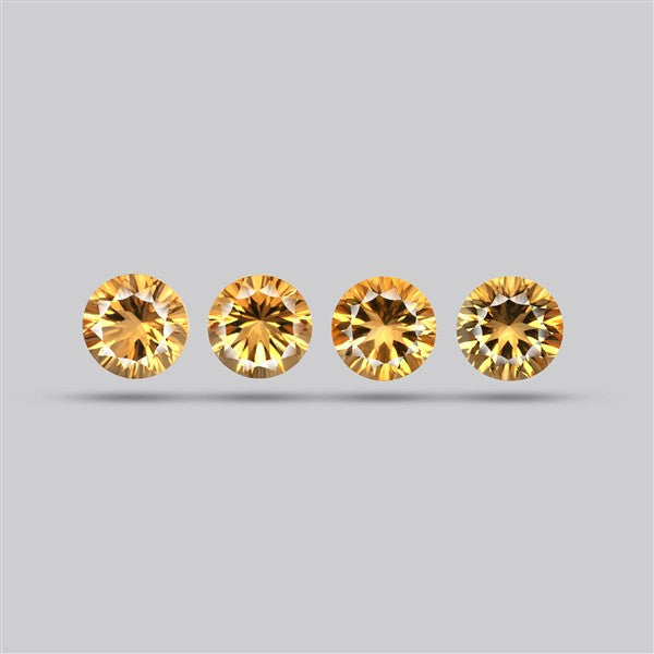 Millennium Cut Citrine Faceted Fine Gemstone Set