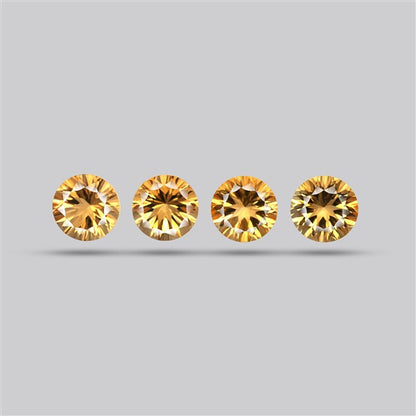 Millennium Cut Citrine Faceted Fine Gemstone Set