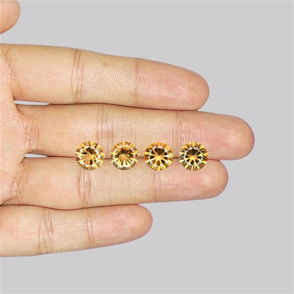 Millennium Cut Citrine Faceted Fine Gemstone Set