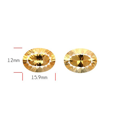 Millennium Cut Faceted Citrine Pair