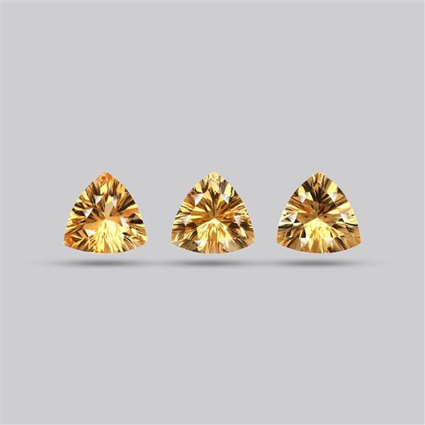 Millennium Cut Citrine Faceted Fine Gemstone Set