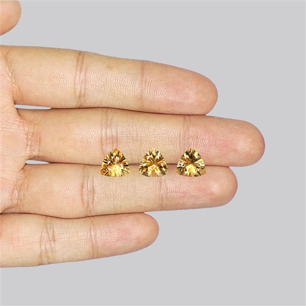 Millennium Cut Citrine Faceted Fine Gemstone Set