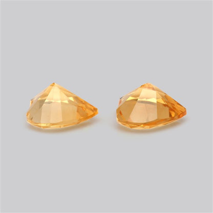 Faceted Citrine Hearts Pair