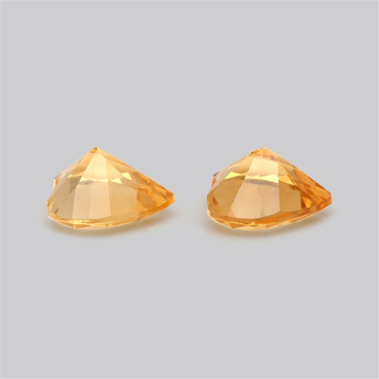 Faceted Citrine Hearts Pair