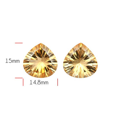Millennium Cut Faceted Citrine Pair