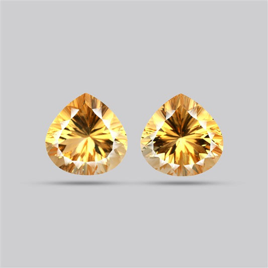 Millennium Cut Faceted Citrine Pair