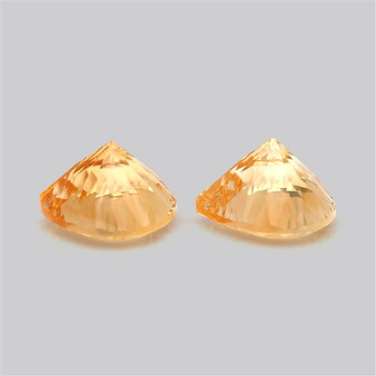 Millennium Cut Faceted Citrine Pair