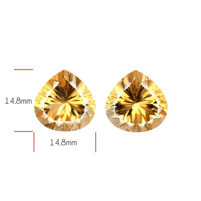 Millennium Cut Faceted Citrine Pair
