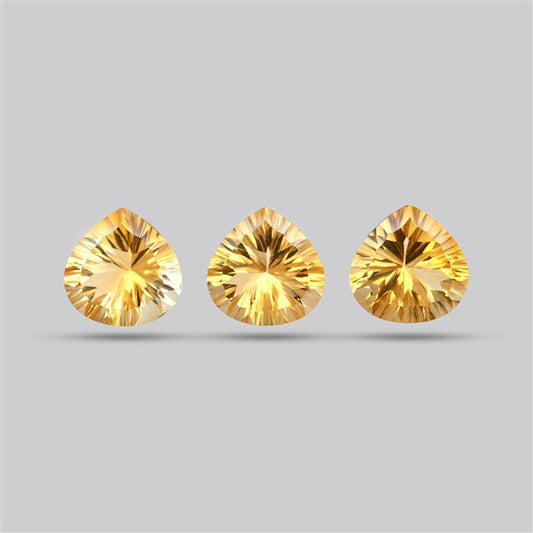 Millennium Cut Citrine Faceted Fine Gemstone Set