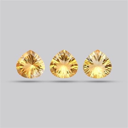 Millennium Cut Citrine Faceted Fine Gemstone Set