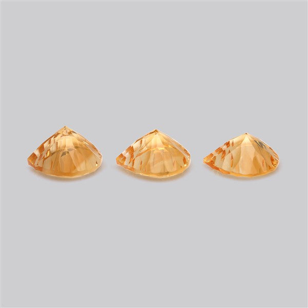 Millennium Cut Citrine Faceted Fine Gemstone Set