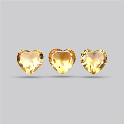 Citrine Hearts Faceted Fine Gemstone Set